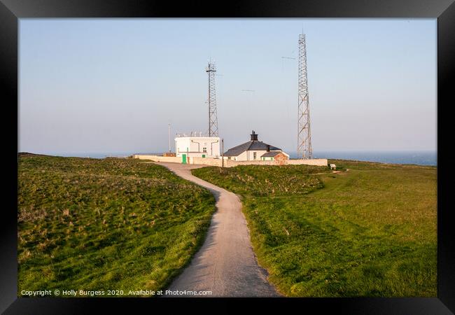 Flamborough Lighthouse: A Beacon Amidst Turbulence Framed Print by Holly Burgess