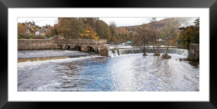 Belper's Horseshoe Waterfall Framed Mounted Print by Holly Burgess