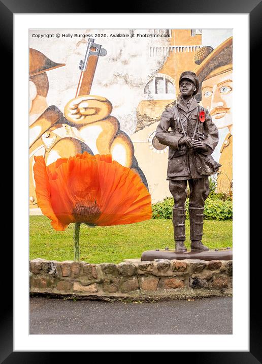 Least we Forget, Lone Soldier Framed Mounted Print by Holly Burgess
