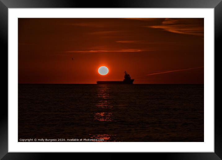Dawn's Embrace on Caister Beach Framed Mounted Print by Holly Burgess