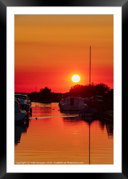 Sunset Infusion over Thurne Dyke Norfolk  Framed Mounted Print by Holly Burgess