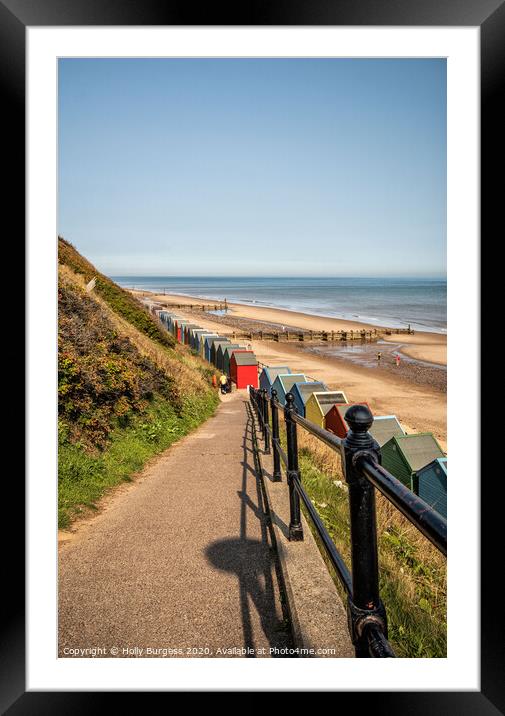 Mundely beach huts Norfolk Framed Mounted Print by Holly Burgess