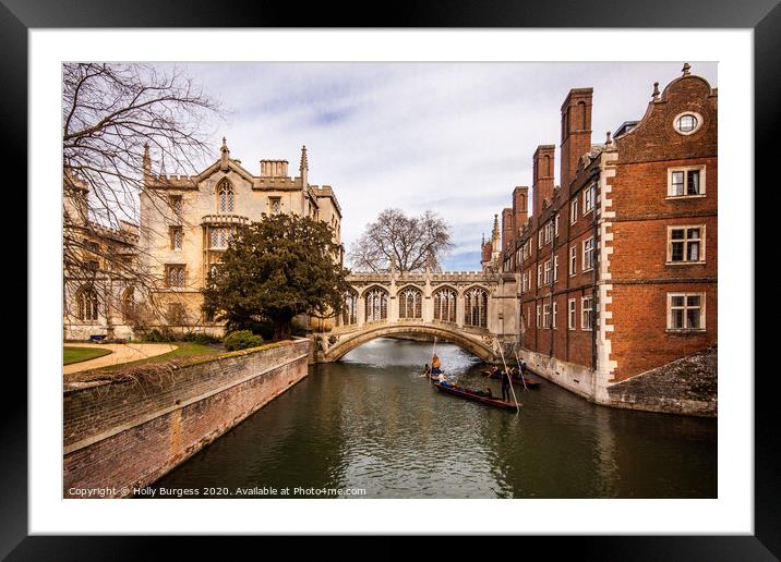 The Bridge of Sighs in Cambridge, England Framed Mounted Print by Holly Burgess