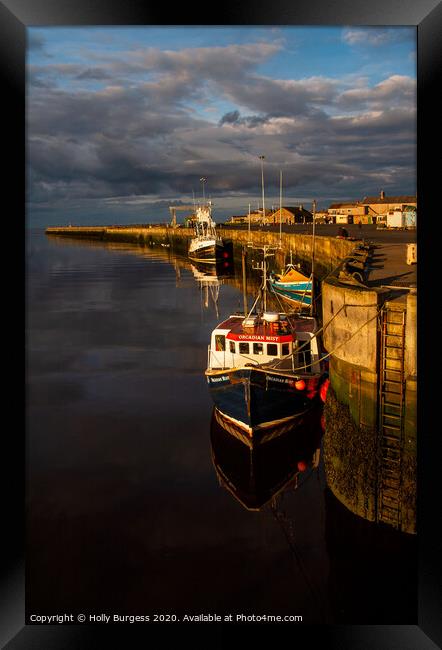 'Amble Harbour: A Timeless Maritime Snapshot' Framed Print by Holly Burgess