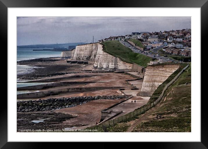 East Bourne Beachy Head cliff tops,  Framed Mounted Print by Holly Burgess