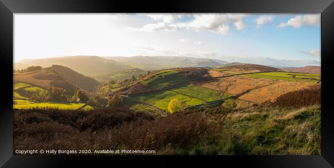 Edale panoramic view off Derbyshire  Framed Print by Holly Burgess