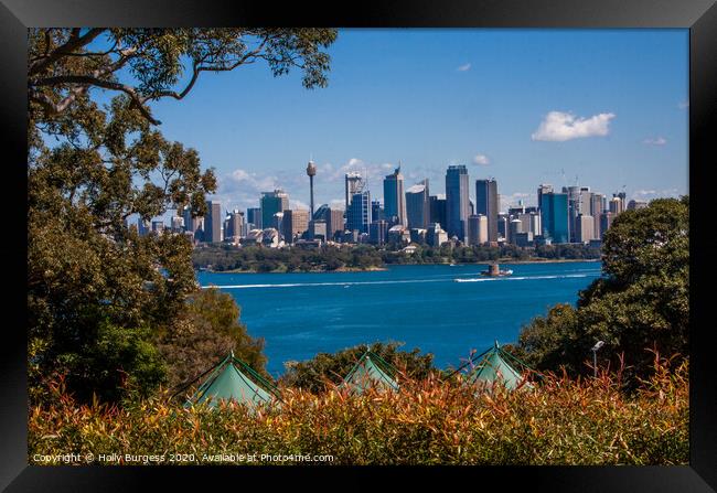 Australia,Sydney Harbour looking over to Circular  Framed Print by Holly Burgess