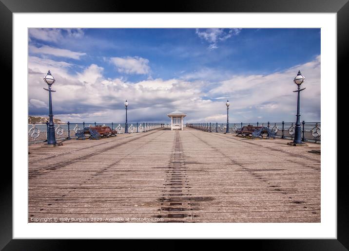 Swanage Pier Victorian Pier, restored for event of history  Framed Mounted Print by Holly Burgess