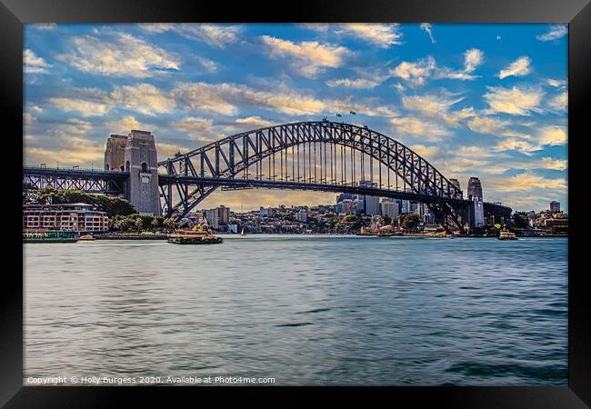 Sydney Harbour Bridge Framed Print by Holly Burgess