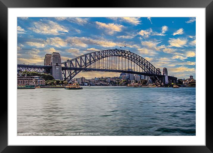 Sydney Harbour Bridge Framed Mounted Print by Holly Burgess