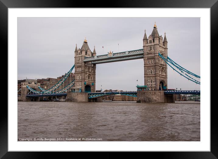 Tower bridge London over the thames  Framed Mounted Print by Holly Burgess