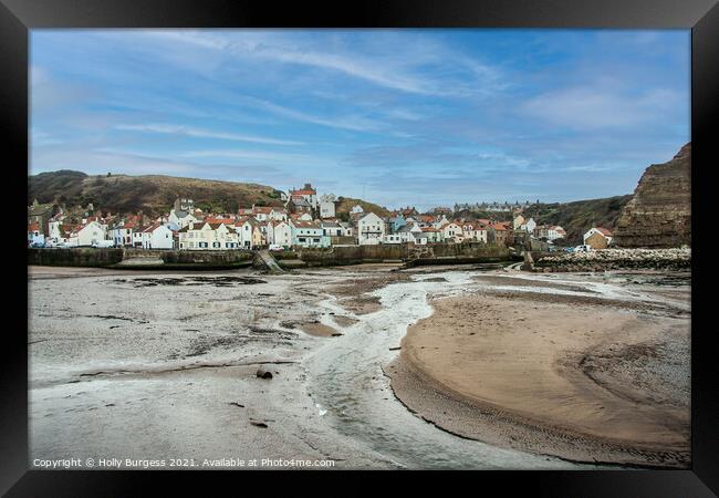 Runswick, Yorkshire, on the coast  Framed Print by Holly Burgess