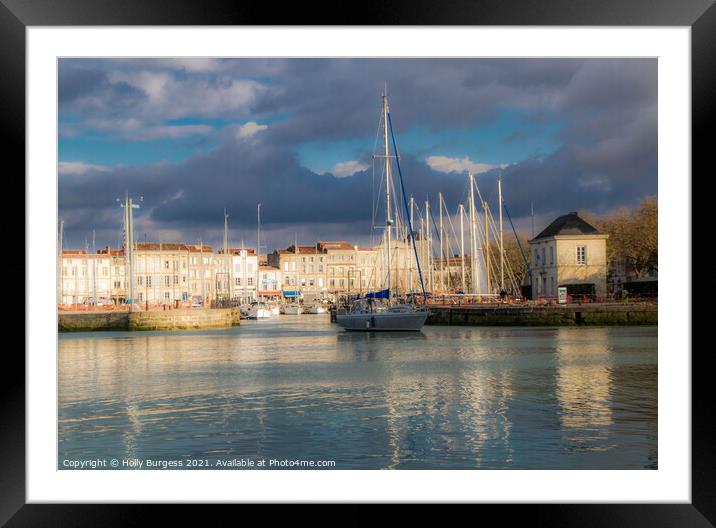 'Honfleur Harbour: Stormy Day Mystique' Framed Mounted Print by Holly Burgess