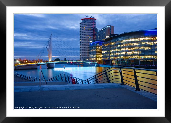 Salford Quays, Greater Manchester, England Media City Framed Mounted Print by Holly Burgess