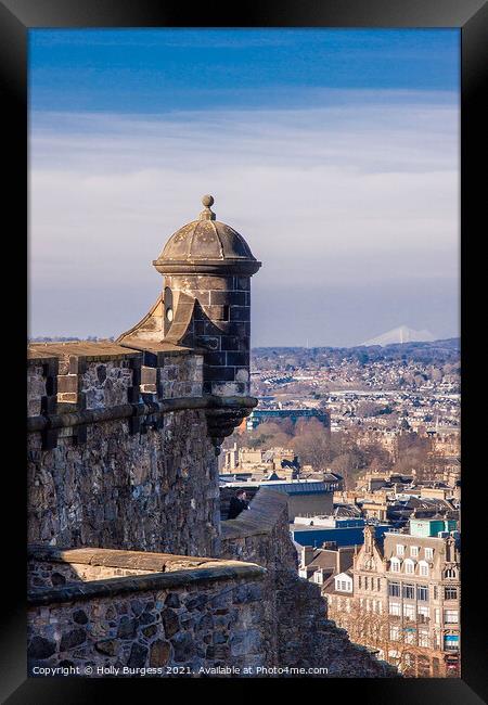 'Edinburgh Castle: The Skyline Sentry' Framed Print by Holly Burgess