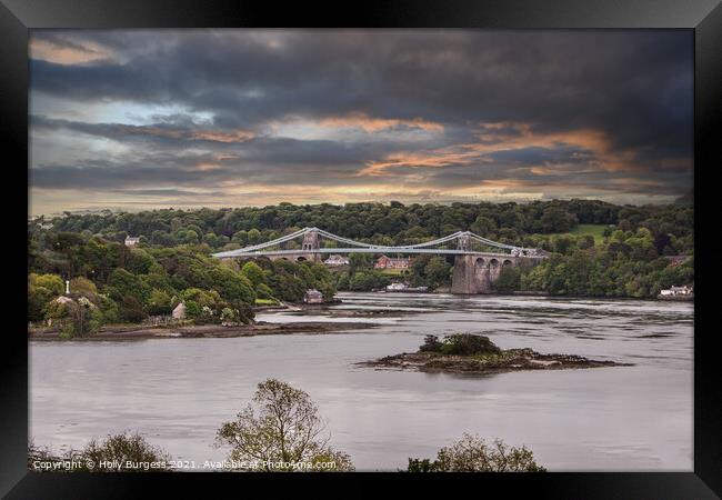 'Historic Telford's Bridge Over Serene Anglesey St Framed Print by Holly Burgess