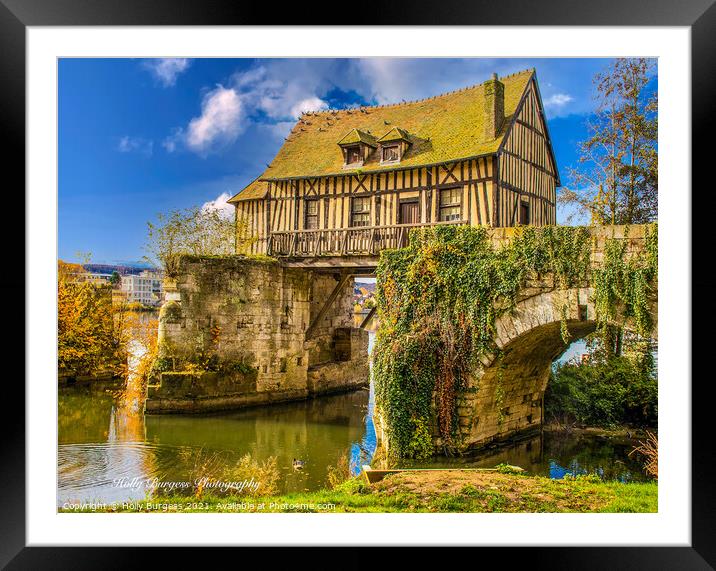 Time-Honoured Watermill in Vernon, Normandy Framed Mounted Print by Holly Burgess