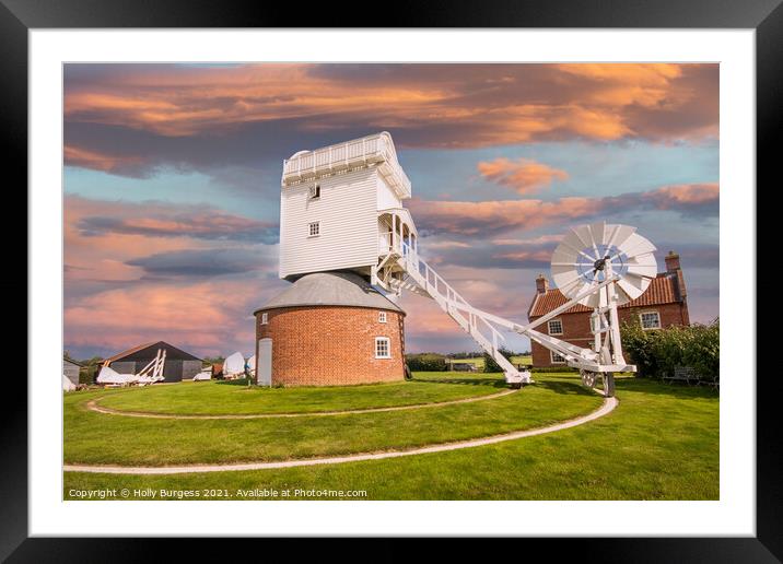 Historical Norfolk Postmill: A Classic Narrative Framed Mounted Print by Holly Burgess