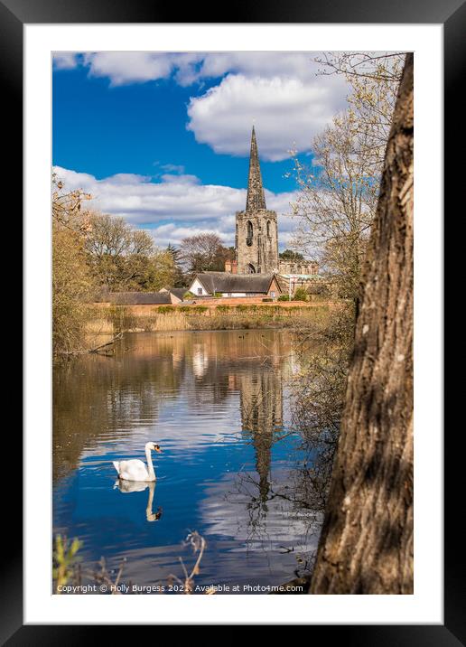 Serene Lakeside St Mary's Church Framed Mounted Print by Holly Burgess