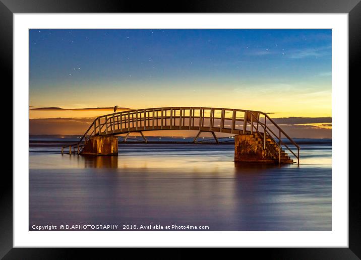 Heron Bridge Framed Mounted Print by D.APHOTOGRAPHY 