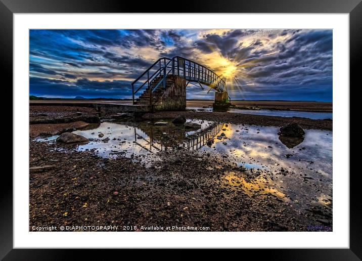 Belahaven Bridge sunset Framed Mounted Print by D.APHOTOGRAPHY 