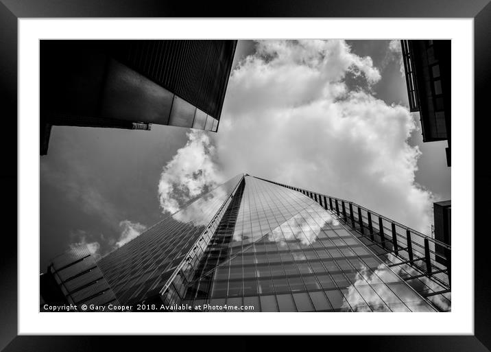 City of London Looking Up Framed Mounted Print by Gary Cooper