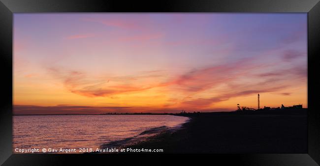 Hayling Island at Dusk Framed Print by Gav Argent