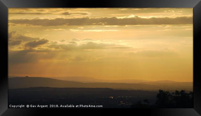 South Gloucestershire at Dusk Framed Print by Gav Argent