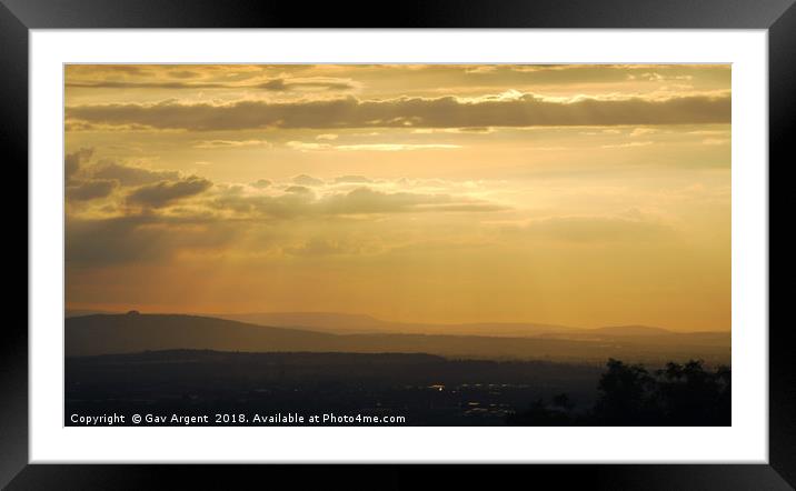 South Gloucestershire at Dusk Framed Mounted Print by Gav Argent
