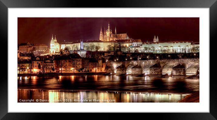Prague By Night Framed Mounted Print by Danny Cannon