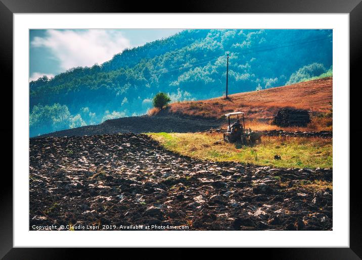 Field work in backlit Framed Mounted Print by Claudio Lepri