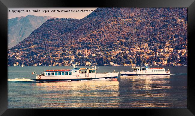 Ferryboat on Como Lake, Italy #2 Framed Print by Claudio Lepri