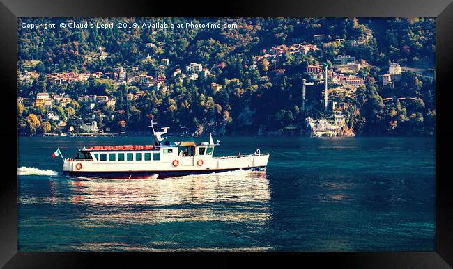 Ferryboat on Como Lake, Italy #3 Framed Print by Claudio Lepri