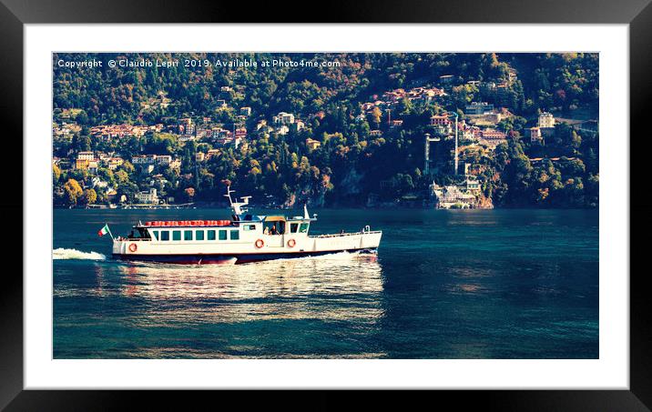 Ferryboat on Como Lake, Italy #3 Framed Mounted Print by Claudio Lepri