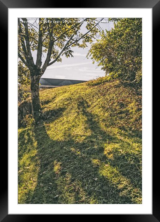Nature Hill. Steps on green shadow. Framed Mounted Print by Claudio Lepri