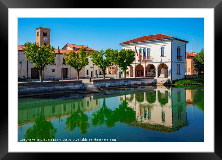 Urban Landscape with water reflection  Framed Mounted Print by Claudio Lepri
