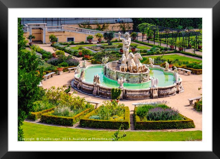 The Fountain of Neptune in Genoa Italy Framed Mounted Print by Claudio Lepri