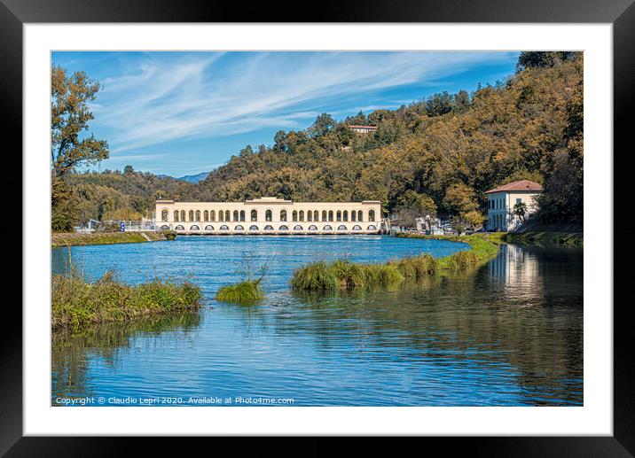 The Panperduto Dam on the Ticino river in Lombardy Italy Framed Mounted Print by Claudio Lepri