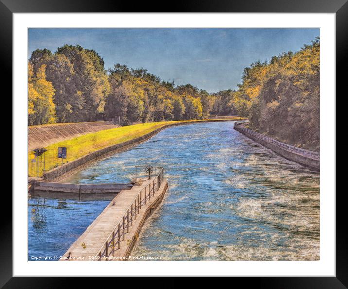 Artistic view of the Villoresi canal from the Panperduto dam Framed Mounted Print by Claudio Lepri