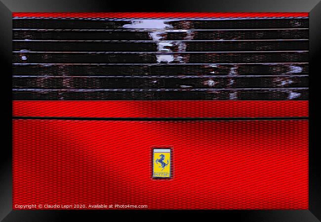 Rosso Ferrari #2 _ Digital Art Framed Print by Claudio Lepri