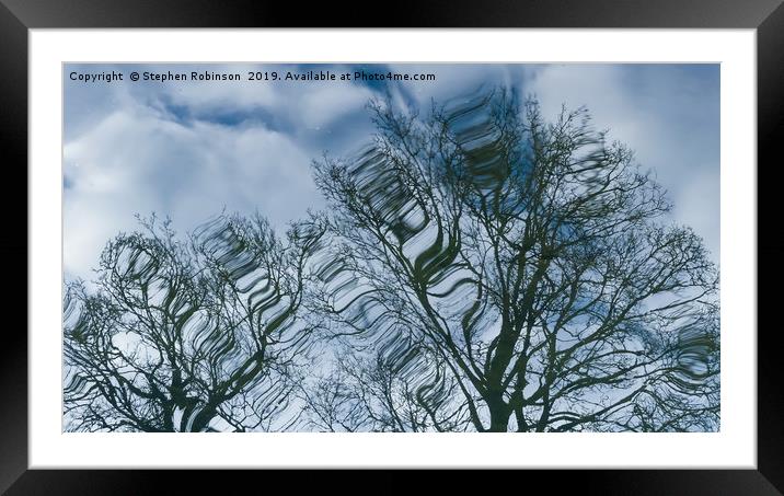 Nature's Abstract...trees on a lake Framed Mounted Print by Stephen Robinson