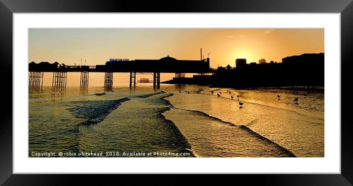 The Brighton Piers Framed Mounted Print by robin whitehead