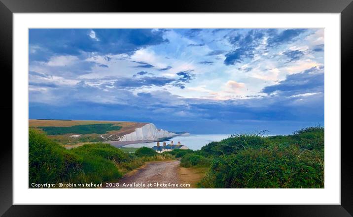 Bloody Moon at Cuckmere Haven  Framed Mounted Print by robin whitehead