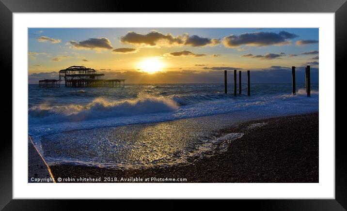 Sunset's on the West Pier Brighton  Framed Mounted Print by robin whitehead