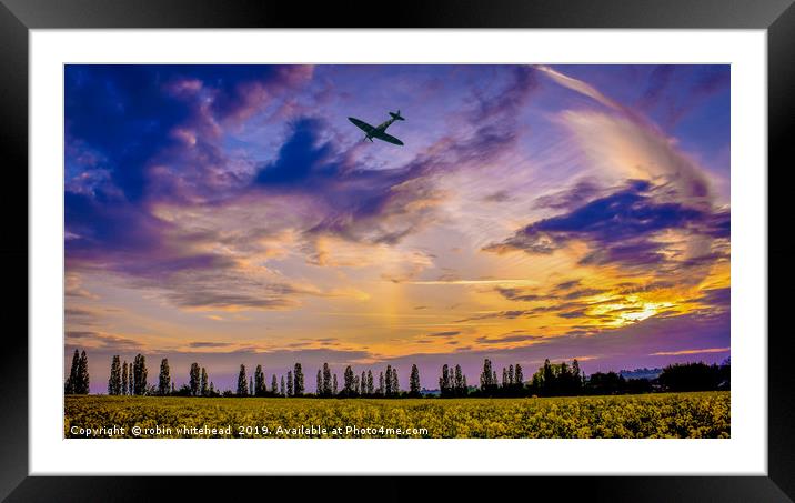 Fly in a Spitfire MJ772  Framed Mounted Print by robin whitehead