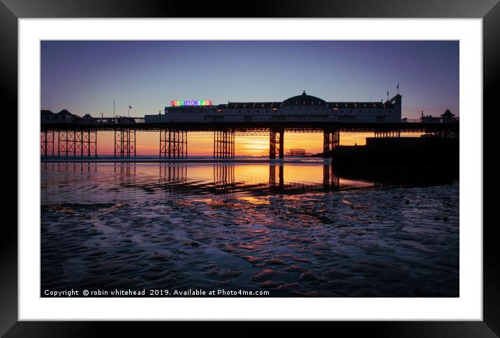 Two Brighton Piers Framed Mounted Print by robin whitehead