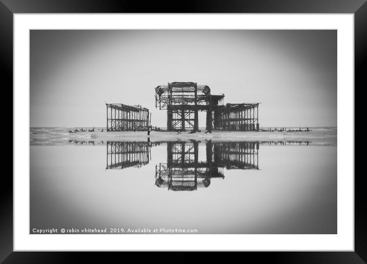 Reflection at the West Pier (1of4) Framed Mounted Print by robin whitehead