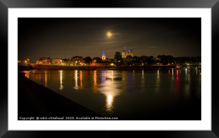 Flower Moon over Rochester Framed Mounted Print by robin whitehead