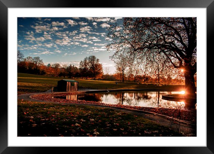 Autumn at The Boating Lake - Greenwich Park Framed Mounted Print by robin whitehead