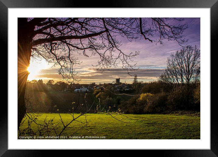 Southfleet at Sunset Framed Mounted Print by robin whitehead